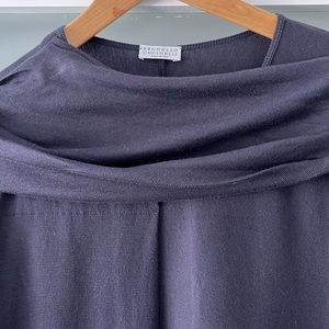 Brunello Cucinelli cotton draped long sleeves dress size XL